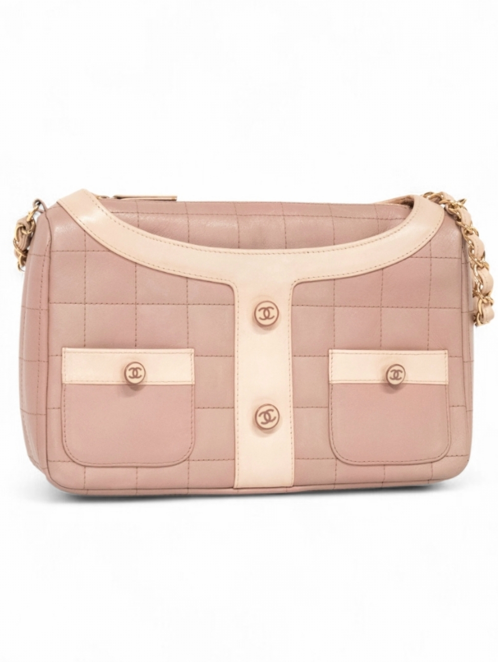 CHANEL Mademoiselle Jacket Shoulder Bag Quilted Pink Lambskin Shown Live